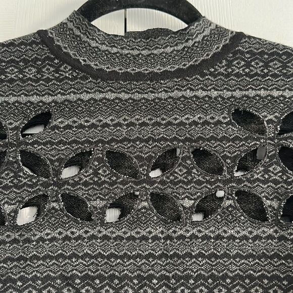 Bailey/44 Women’s Black & Grey Cutout Sweater - Picture 4 of 5